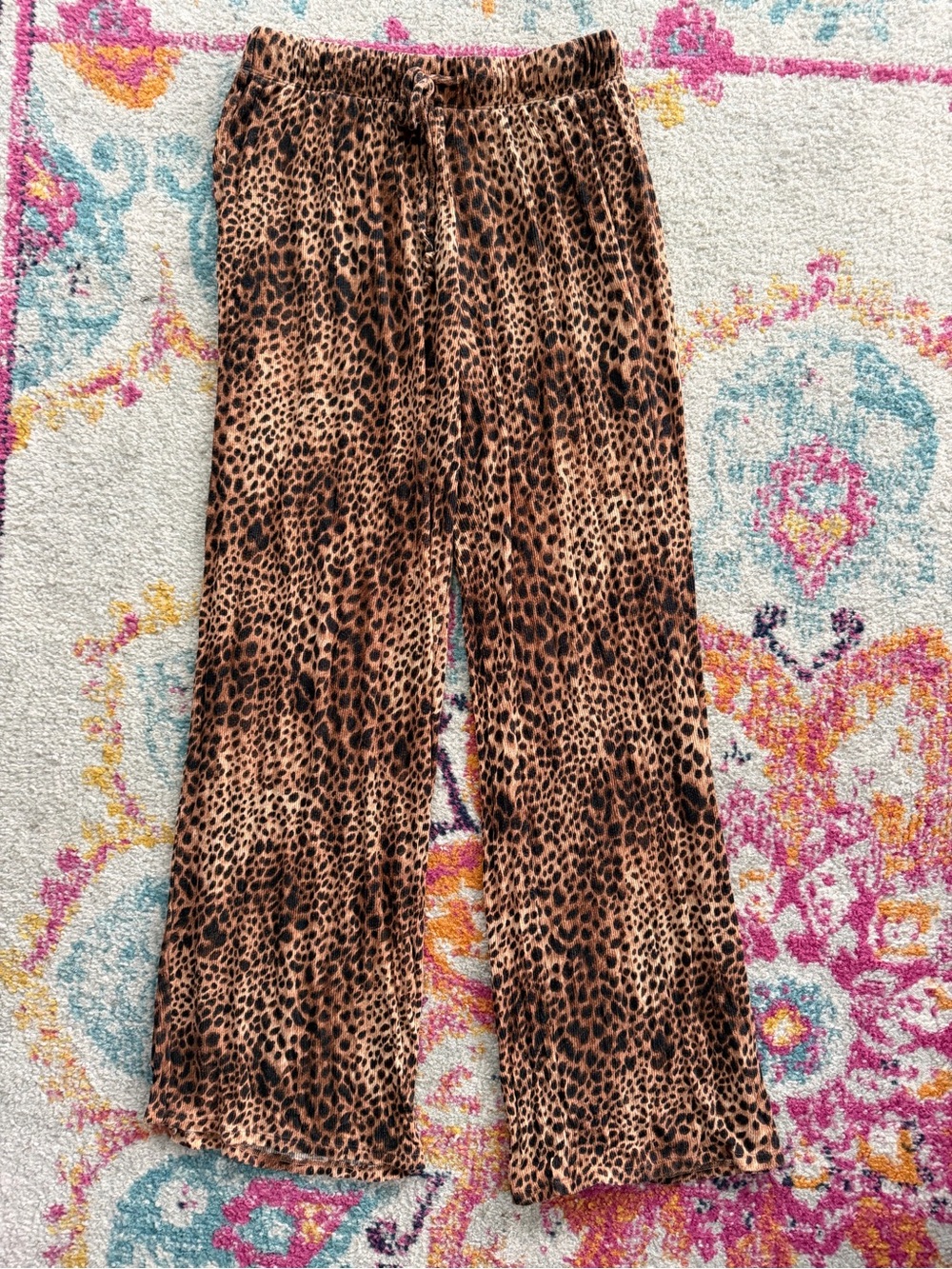 aerie Leopard-Print Wide Leg Pajama Pants - Brown & Black
